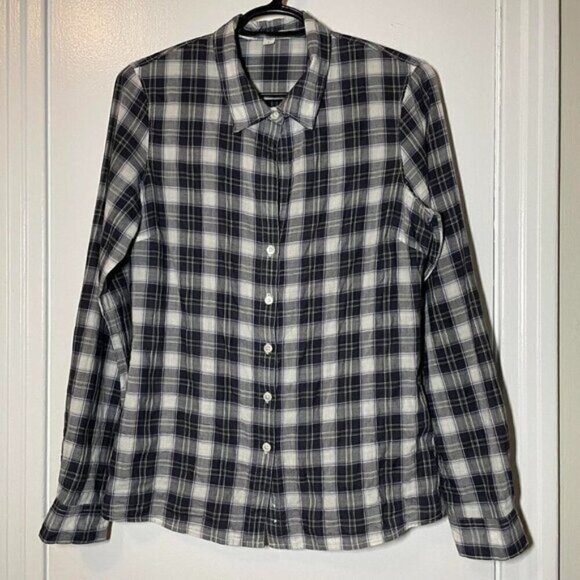 STANDARD James Perse Stripped Long Sleeve Button Front Shirt size M - Picture 2 of 5